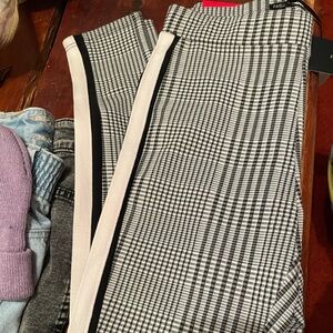 Fashion Nova Black and White Checkered Leggings